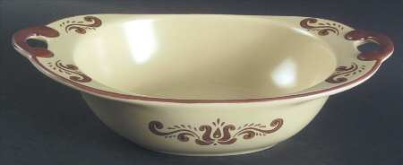 Village (Made in China) 11" Nesting Handled Oval Serving Bowl