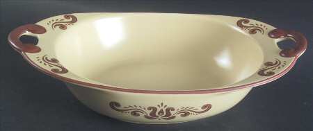 Village (Made in China) 13" Nesting Handled Oval Serving Bowl