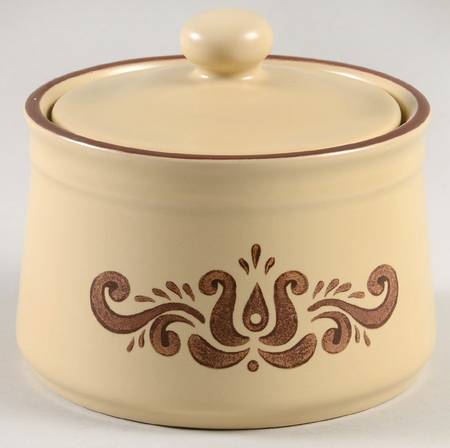 Village (Made in China) Sugar Bowl & Lid