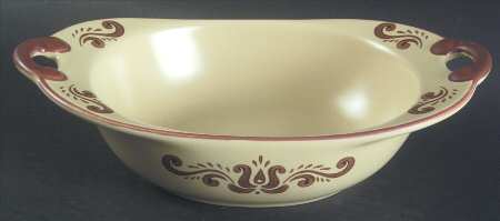 Village (Made in China) 9" Nesting Handled Oval  Serving Bowl