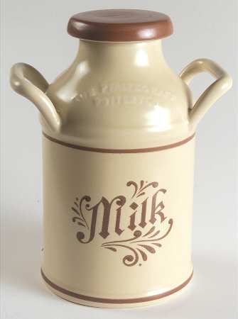 Village (Made in China) Canister/Milk Pail & Lid