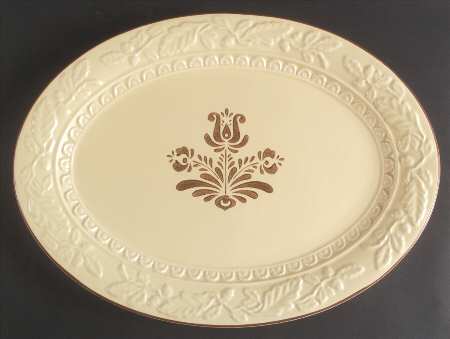 Village (Made in China) 18" Embossed Oval Serving Platter