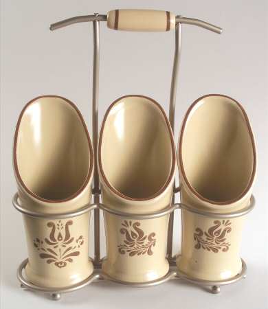 Village (Made in China) Flatware Caddy-3 Holders & Metal Caddy