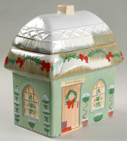 Merriweather Christmas House Cookie Jar & Lid