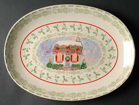 Merriweather Christmas 16" Oval Serving Platter