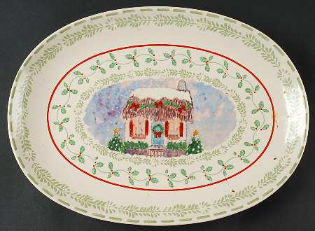 Merriweather Christmas 15" Oval Serving Platter