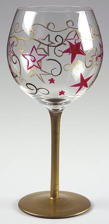 Holiday Cheer Handpainted Glassware Wine