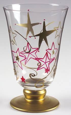 Holiday Cheer Handpainted Glassware Goblet