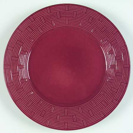 Rattan Weave Burgundy Dinner Plate
