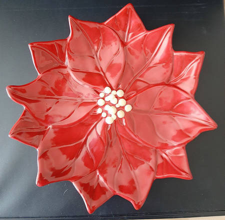 Poinsettia Dessert Luncheon Plate