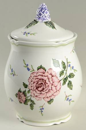 Vintage Garden Cookie Jar & Lid