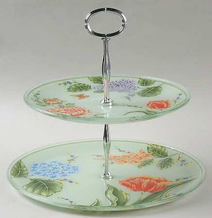 Vintage Garden 2-Tier Serving Tray