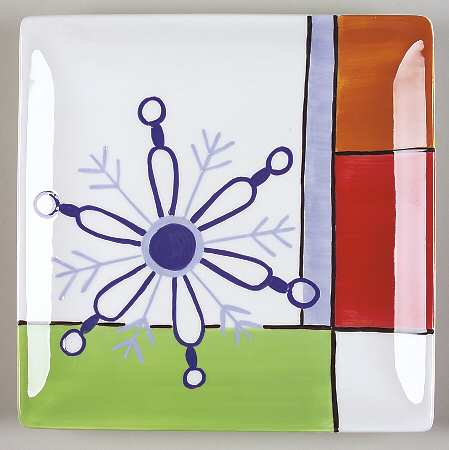 Mondrian Christmas Square Salad Plate
