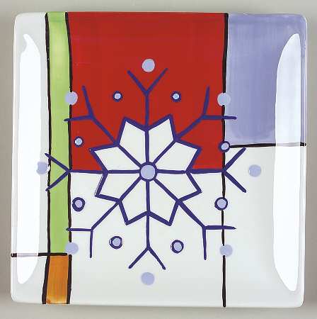 Mondrian Christmas Square Salad Plate