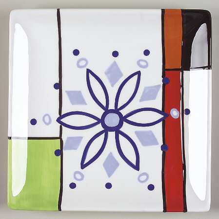Mondrian Christmas Square Salad Plate