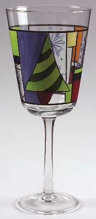 Mondrian Christmas Glassware Goblet