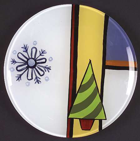 Mondrian Christmas Glassware Salad Plate