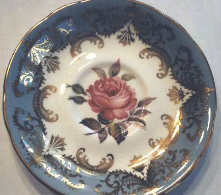 Antique Rose Blue Saucer