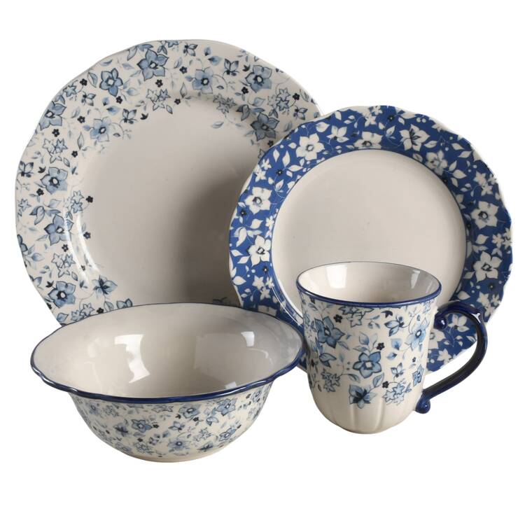 Blue Meadow (Scalloped) 4 Piece Place Setting