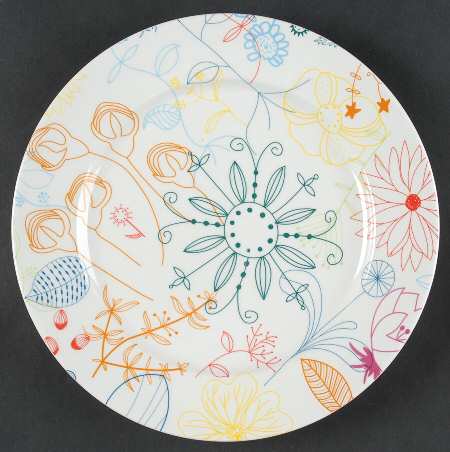Floral Line Salad/Dessert Plate
