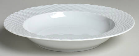Basketweave Large Rim Soup Bowl
