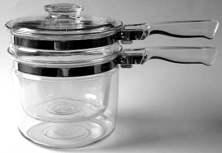 Flameware Double Boiler & Insert w/Glass Lid by Pyrex