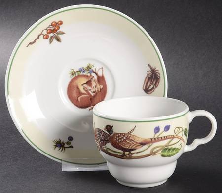 Fauna Flat Cup & Saucer Set