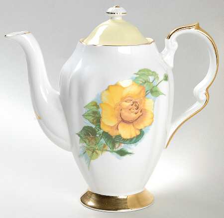 Six World Famous Roses (Newer) Coffee Pot & Lid