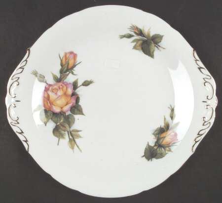 Six World Famous Roses (Newer) Handled Cake Plate
