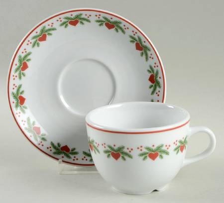 Hearts & Pines Flat Cup & Saucer Set