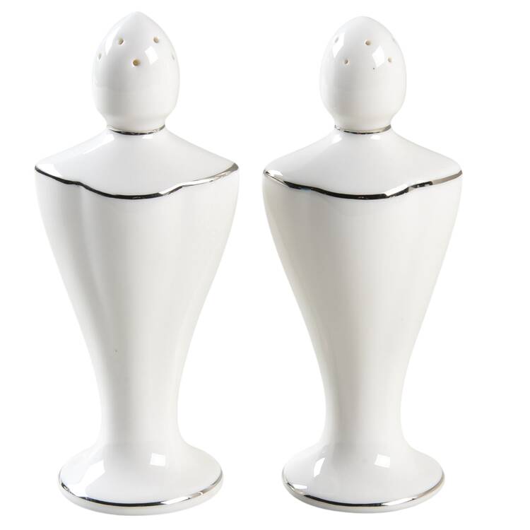 Platinum Necklace (Bracelet White) Salt & Pepper Set