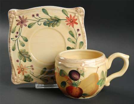 Fruit Bounty Flat Cup & Saucer Set
