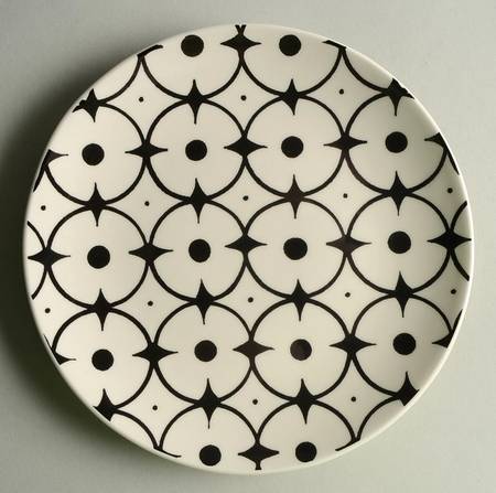 Black and White Salad/Dessert Plate