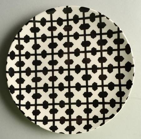 Black and White Salad/Dessert Plate