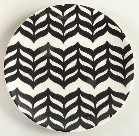 Black and White Salad/Dessert Plate