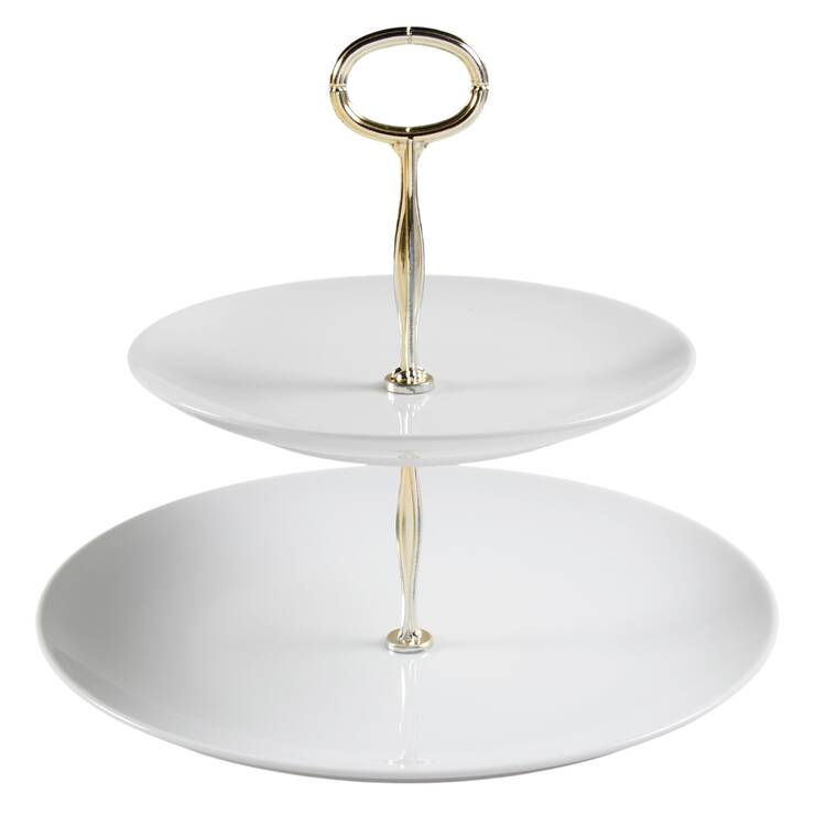 Coupe 6 5/8"-10"  2 Tiered Serving Tray (Dp, Sp) HC