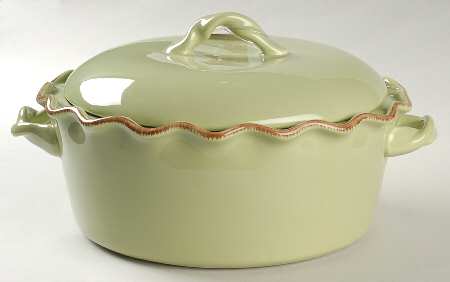 Village Collection Celery 2.5 Quart Round Covered Baker