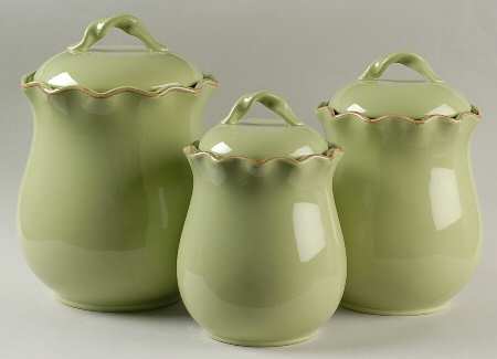 Village Collection Celery (3 Piece) Canister Set (Box Set)