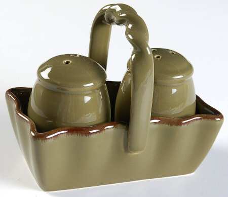 Village Collection Olive (3 Pc) Salt & Pepper Tray Set