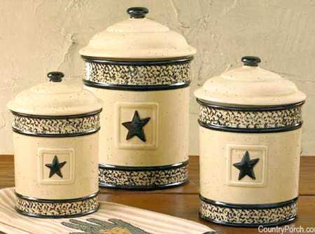 Black Star (3 Piece) Canister Set (Box Set)