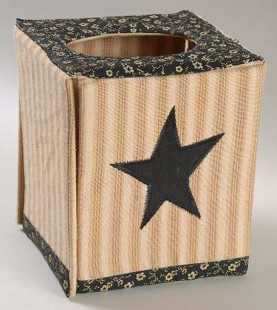 Black Star Square Cloth Tissue Box Cover