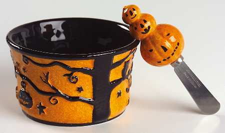 Halloween Night Dip Bowl & Spreader Set