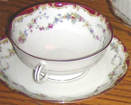 Glamis Footed Cream Soup Bowl & Saucer Set