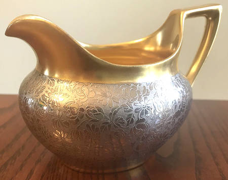 Rose and Daisy (Platinum on Gold) Creamer