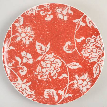 Batik Red Salad Plate