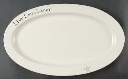 Word Expressions (Embossed Words) 17" Oval Serving Platter by Primitives By Kathy