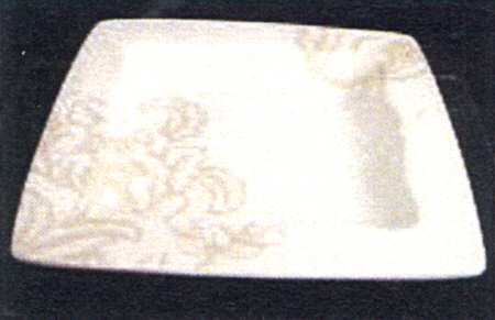 Peony Portrait White Square Salad Plate
