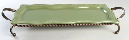 Pavillion (Autumn Colors) Bread Tray & Metal Stand