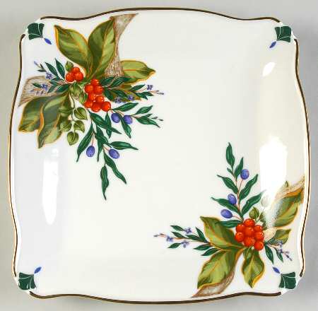 Winter Garden Square Dessert Plate