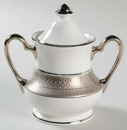 St Moritz (White Background) Sugar Bowl & Lid